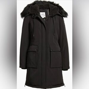 Sam Edelman Faux Fur Trim Parka L